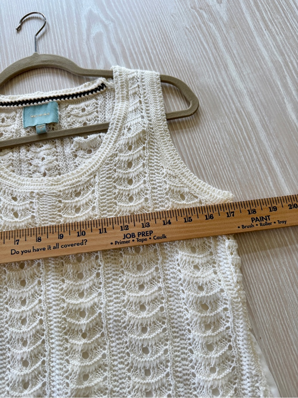 Anthropologie Skies Are Blue Women’s Cream Open-Knit Sweater - Picture 7 of 8